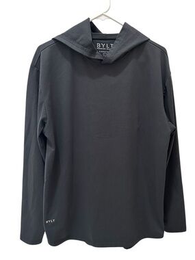 BYLT men’s long sleeve hoodie shirt size Large dark gray